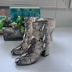 Snakeskin Patterned Ankle Boots